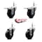 Service Caster 3.5 Phenolic Wheel Swivel 7/16'' Grip Ring Stem Caster Set 2 Total Lock Brake, 4PK SCC-GRTTL20S3514-PHS-716138-2-S-2 - alternate 3
